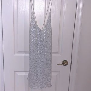 white sparkly dress!